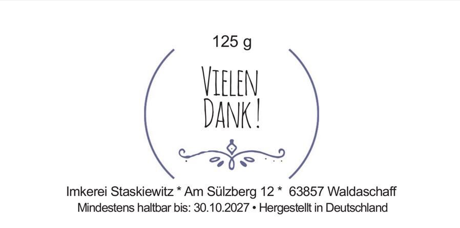 Honig als personalisiertes Gastgeschenk für Hochzeit, Kommunion und Konfirmation (ab 20 Stk.)